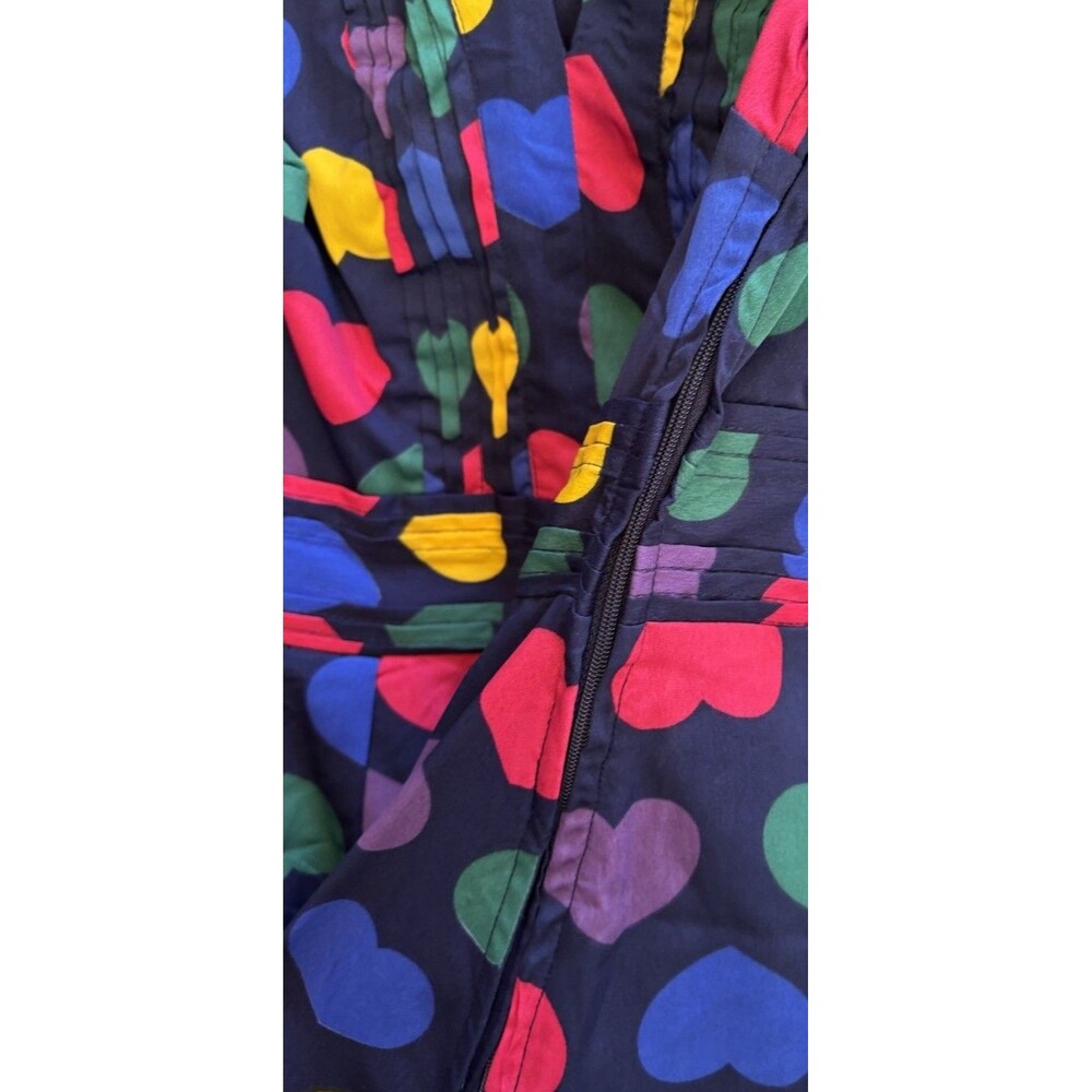 Modcloth Surely Sweet Heart Pattern Sleeveless Fit Flare Dress S - Picture 5 of 6